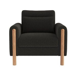 OKWISH KRESLO 87/83/88, 5 cm tmavosivé s podrúčkami a hrubým vankúšom z látky vyobraziť