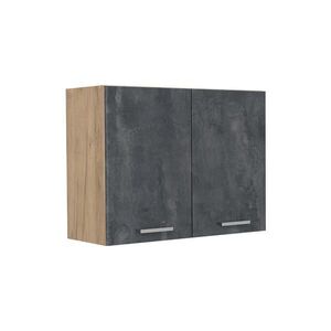 Vicco KUCHYNSKÁ SKLENENÁ SKRINKA R-Line, Čierny betón/Dub Goldkraft, 80 cm vyobraziť