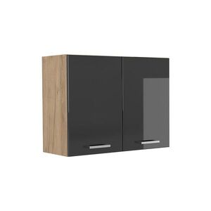 Vicco KUCHYNSKÁ SKLENENÁ SKRINKA R-Line, Antracit vysoký lesk/Dub Goldkraft, 80 cm vyobraziť