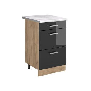 Vicco KUCHYNSKÁ SPODNÁ SKRINKA R-Line, Antracit vysoký lesk/Dub Goldkraft, 50 cm Marmori työtaso vyobraziť