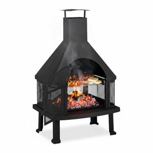 Relaxdays KRB Čierny oceľ s grilovacím roštom 110 cm vyobraziť