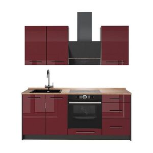 Vicco SAMOSTATNÁ KUCHYŇA Fame-Line, Bordeaux vysoký lesk/antracitová, 190 cm, AP Oak vyobraziť