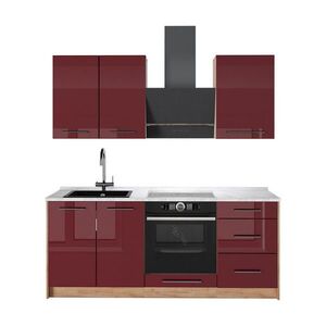 Vicco SAMOSTATNÁ KUCHYŇA Fame-Line, Bordeaux vysoký lesk/Dub Goldkraft, 190 cm, AP Marble vyobraziť