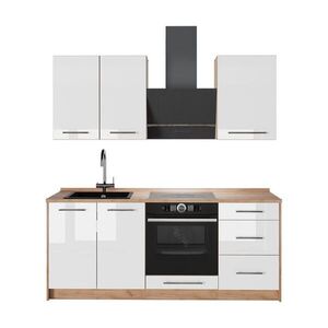 Vicco SAMOSTATNÁ KUCHYŇA Fame-Line, Biely vysoký lesk/Dub Goldkraft, 190 cm, AP Oak vyobraziť