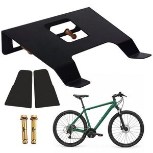 Relaxdays DRŽIAK Čierny na bicykel nástenný 3-v-1 s policou a háčikmi vyobraziť