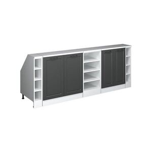 Vicco KUCHYNSKÁ SKRIŇA PRE ŠIKMÉ STRECHY R-Line Antracitový vidiecky dom 210 cm Súprava 5 korpusov skrine hĺbka 60 cm vyobraziť
