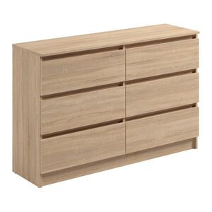Home Collective KOMODA s 6 zásuvkami, šírka 120 cm, v odtieni Sonoma vyobraziť
