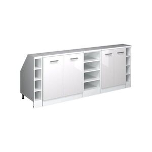 Vicco ŠATNÍKOVÁ ZOSTAVA PRE ŠIKMÉ STRECHY Rion Biely vysoký lesk 210 cm Súprava 5 korpusov skrine hĺbka 60 cm vyobraziť