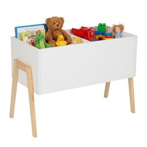 Relaxdays TRUHLA Biela prírodné 2 priehradky vyobraziť