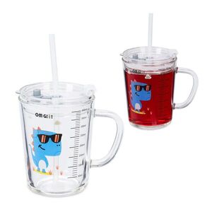 Relaxdays POHÁR Priehľadná Modrá 2-ks-Set dinosaurus motív 400 ml vyobraziť