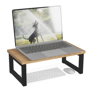 Relaxdays STOJAN NA MONITOR Prírodná Čierna Železo industriálny 15x40x23 cm vyobraziť