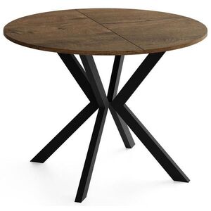 WFL GROUP OKRUHLY Rozkladaci Jedalensky Stol - Loft Styl s Kovovymi Nohami - 100 az 180 cm - Industrialny Stol - Lefkas dub - 100 cm vyobraziť
