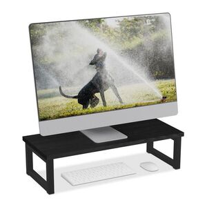Relaxdays STOJAN NA MONITOR Čierna MDF Železo 15x55x23 cm vyobraziť