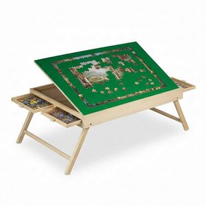 Relaxdays STÔL Viacfarebný na puzzle 4 zásuvky kryt na 1500 dielikov vyobraziť