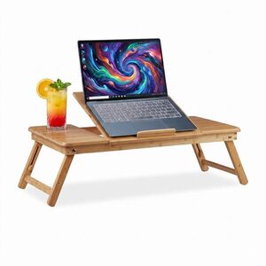 Relaxdays STOLÍK Prírodná farba bambus výškovo nastaviteľný 90x35 cm vyobraziť