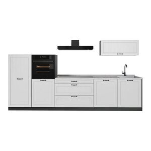 Vicco KUCHYNKA R-Line, Biely vidiecky dom/antracitová, 340 cm Marmori työtaso vyobraziť