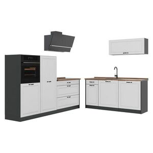 Vicco KUCHYNKA R-Line, Biely vidiecky dom/antracitová, 220 cm Goldkraft tammi työtaso vyobraziť