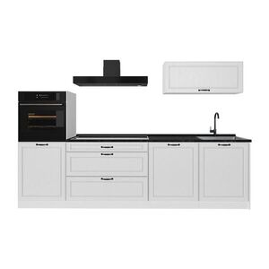 Vicco KUCHYNKA R-Line, Biely vidiecky dom/biely, 280 cm antrasiitti työtaso vyobraziť