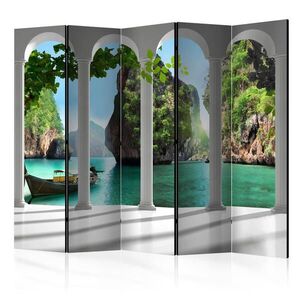 Muralo PARAVÁN Jednostranný 5-dielny 225x172 cm Terasa Oceánske Útesy 3D vyobraziť