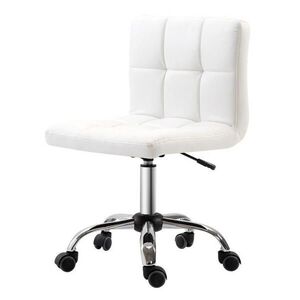 OKWISH KANCELÁRSKA stolička 45–57 cm biela výškovo nastaviteľná z umelej kože vyobraziť