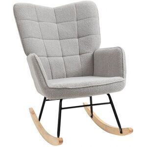 OKWISH HOJDACIE kreslo 92/71/101 cm svetlosivé s vysokým operadlom a podrúčkami z polyesteru vyobraziť