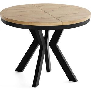 WFL GROUP STÔL Savio Neo Okrúhly Rozkladací XXL – Čierne Nohy – Dub Artisan – 100-200/100/77 cm vyobraziť