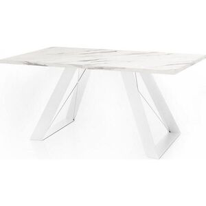 WFL GROUP JEDÁLENSKÝ STÔL Colter Weiß Rechteckig Rozkladací, Marmor Weiß 160-260/90/76 cm vyobraziť
