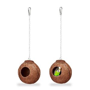Relaxdays BÚDKA prírodná strieborná 2-dielna-sada kokos 14 cm vyobraziť