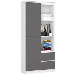RAUMHIRSCH FURNITURE STOJACÍ REGÁL Biela, grafitová šedá 180/80/35 vyobraziť