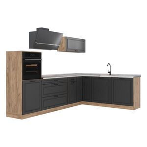 Vicco ROHOVÁ KUCHYŇA R-Line, Antracitový vidiecky dom/Dub Goldkraft, 287 x cm Marmori työtaso vyobraziť