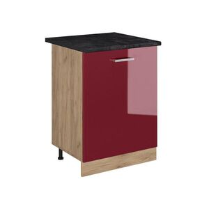 Vicco KUCHYNSKÁ SPODNÁ SKRINKA R-Line, Červený vysoký lesk/Dub Goldkraft, 60 cm s 1 dverami antrasiitti työtaso vyobraziť