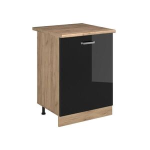 Vicco KUCHYNSKÁ SPODNÁ SKRINKA R-Line, Čierny vysoký lesk/Dub Goldkraft, 60 cm s 1 dverami Goldkraft tammi työtaso vyobraziť