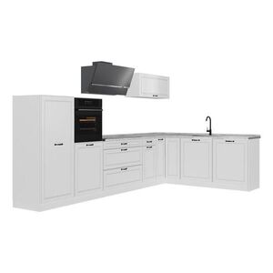 Vicco ROHOVÁ KUCHYŇA R-Line, Biely vidiecky dom/biely, 347 x cm Marmori työtaso vyobraziť
