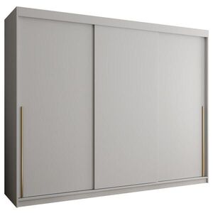 Home Collective ŠATNÍ SKŘÍŇ S POSUVNÝMI DVEŘMI 250 cm šířka, bílá se zlatým úchytem vyobraziť
