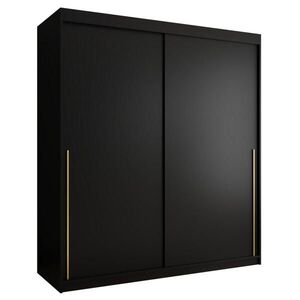 Home Collective ŠATNÍ SKŘÍŇ S POSUVNÝMI DVEŘMI 180 cm šířka, černá se zlatým úchytem vyobraziť