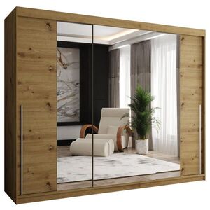 Home Collective SKRIŇA S POSUVNÝMI DVERAMI so zrkadlom, šírka 250 cm, Artisan so strieborným úchytom vyobraziť