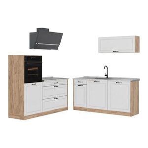 Vicco KUCHYNKA R-Line, Biely vidiecky dom/Dub Goldkraft, 160 cm Marmori työtaso vyobraziť