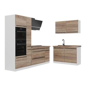 Vicco ROHOVÁ KUCHYŇA R-Line, Sonoma/biely, 230 x 120 cm Goldkraft tammi työtaso vyobraziť