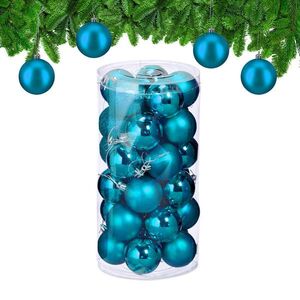 Relaxdays GULE Petrol vianočné 30-dielna-sada plast 7x6 cm vyobraziť