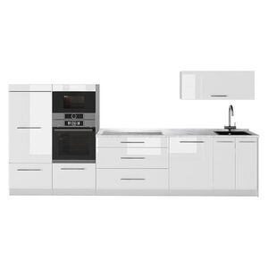 Vicco KUCHYNKA Fame-Line, Biely vysoký lesk/biely, 340 cm, AP Marble vyobraziť