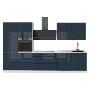 Vicco KUCHYNKA Fame-Line, Tmavo modrá vysoký lesk/biely, 340 cm, AP Marble vyobraziť