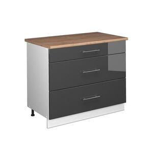 Vicco KUCHYNSKÁ SPODNÁ SKRINKA Fame-Line, Antracit vysoký lesk/biely, 100 cm, AP Oak vyobraziť