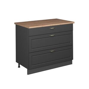 Vicco KUCHYNSKÁ SPODNÁ SKRINKA Fame-Line, Antracitovo-zlatý vidiecky dom/antracitová, 100 cm, AP Oak vyobraziť