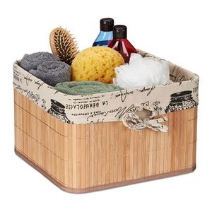 Relaxdays KÔŠ Prírodná krémová bambus s textilnou vložkou 31 cm vyobraziť