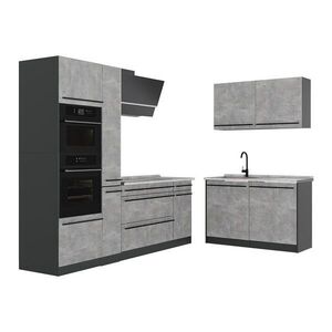 Vicco ROHOVÁ KUCHYŇA R-Line, betón/antracitová, 230 x 120 cm Marmori työtaso vyobraziť