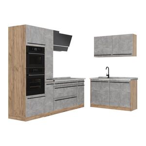 Vicco ROHOVÁ KUCHYŇA R-Line, betón/Dub Goldkraft, 230 x 120 cm Marmori työtaso vyobraziť