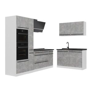 Vicco ROHOVÁ KUCHYŇA R-Line, betón/biely, 230 x 120 cm antrasiitti työtaso vyobraziť