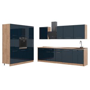 Vicco KUCHYNKA Fame-Line, Tmavo modrá vysoký lesk/Dub Goldkraft, 460 cm, AP Oak vyobraziť