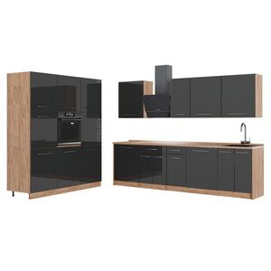 Vicco KUCHYNKA Fame-Line, Antracit vysoký lesk/Dub Goldkraft, 460 cm bez pracovnej dosky vyobraziť