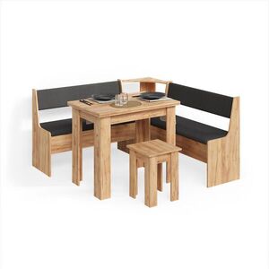 Livinity® ROHOVÁ LAVICOVÁ SKUPINA Tiberio Dub Goldkraft 150 x 150 cm so stolom vyobraziť